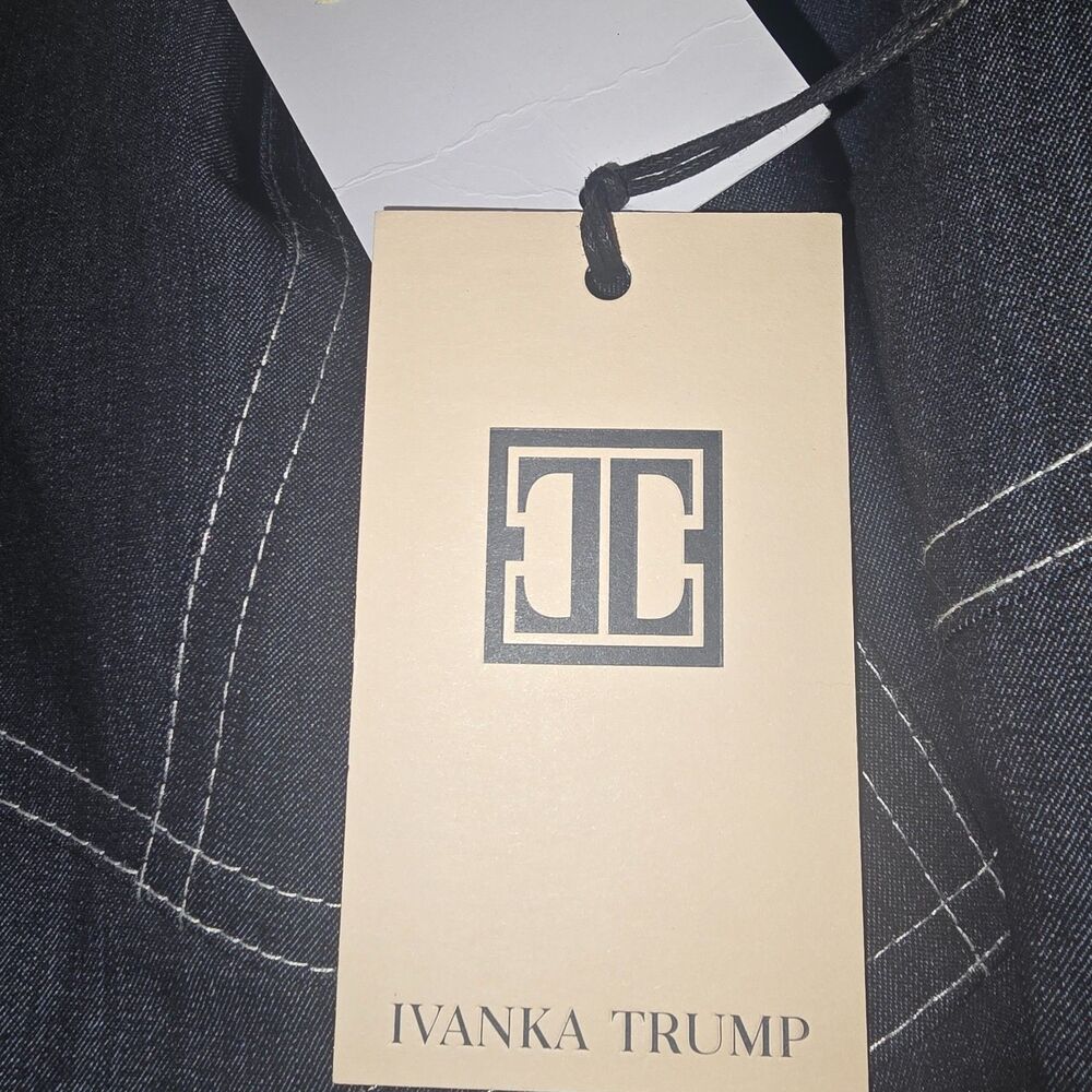 Ivanka Trump Denim-look Pencil dress w/ contrast contour topstitching - Picture 8 of 8